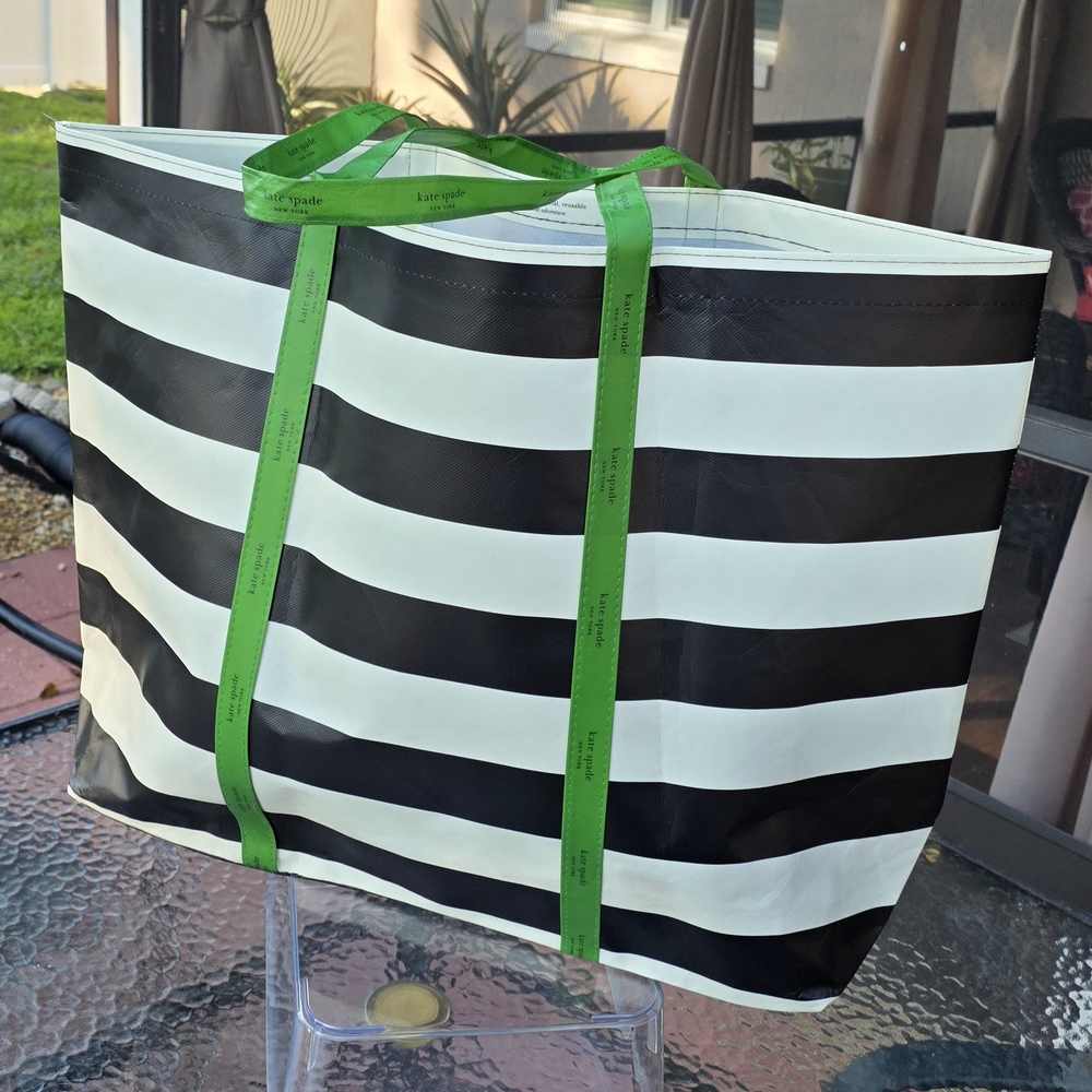 Kate Spade Black and White Striped Tote